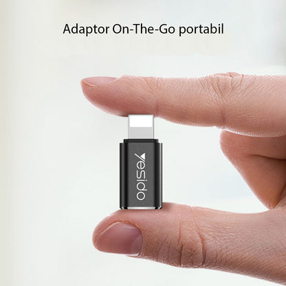 Adaptor Date si Incarcare USB-C - Lightning Yesido GS03, Negru
