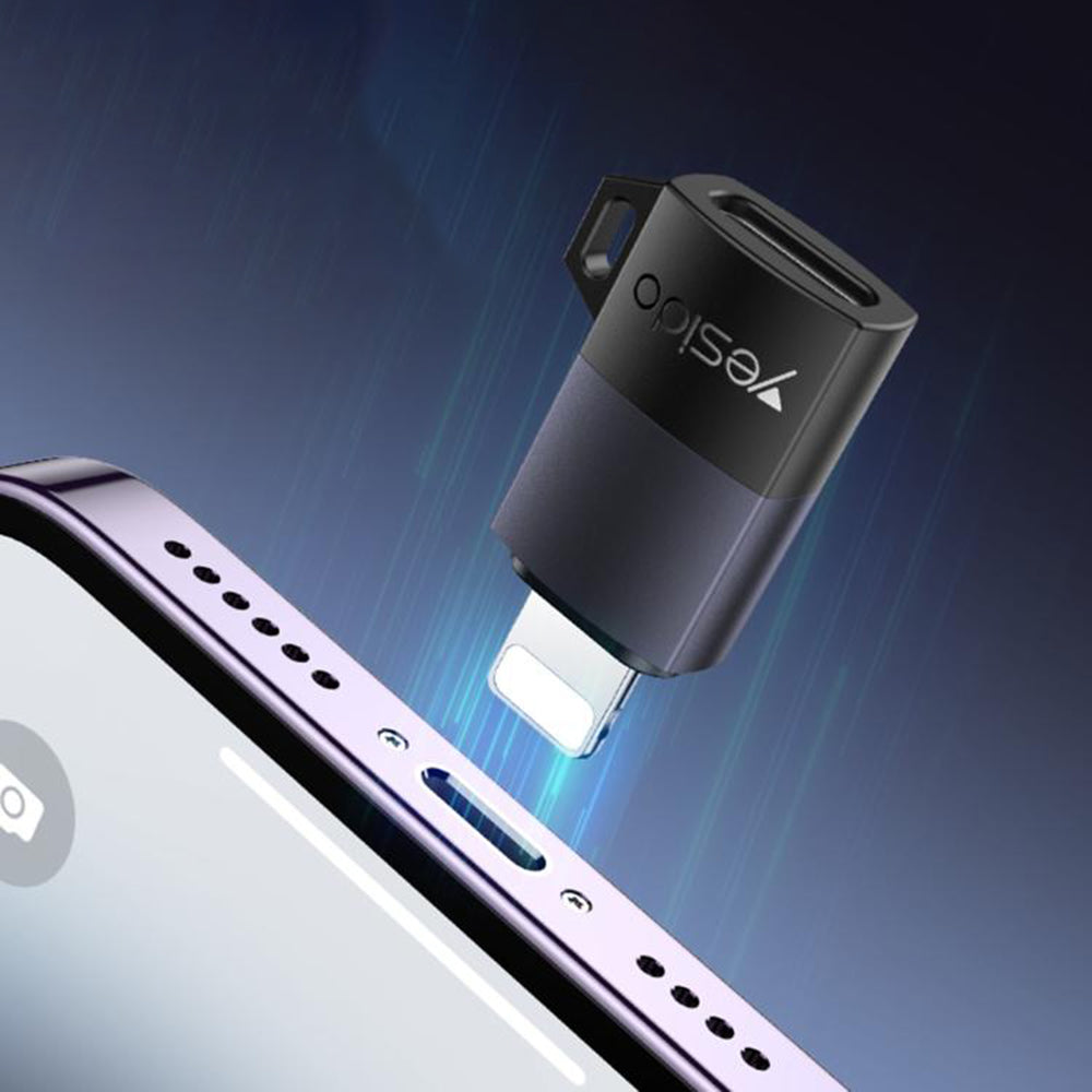 Adaptor Date si Incarcare USB-C - Lightning Yesido GS27, Gri