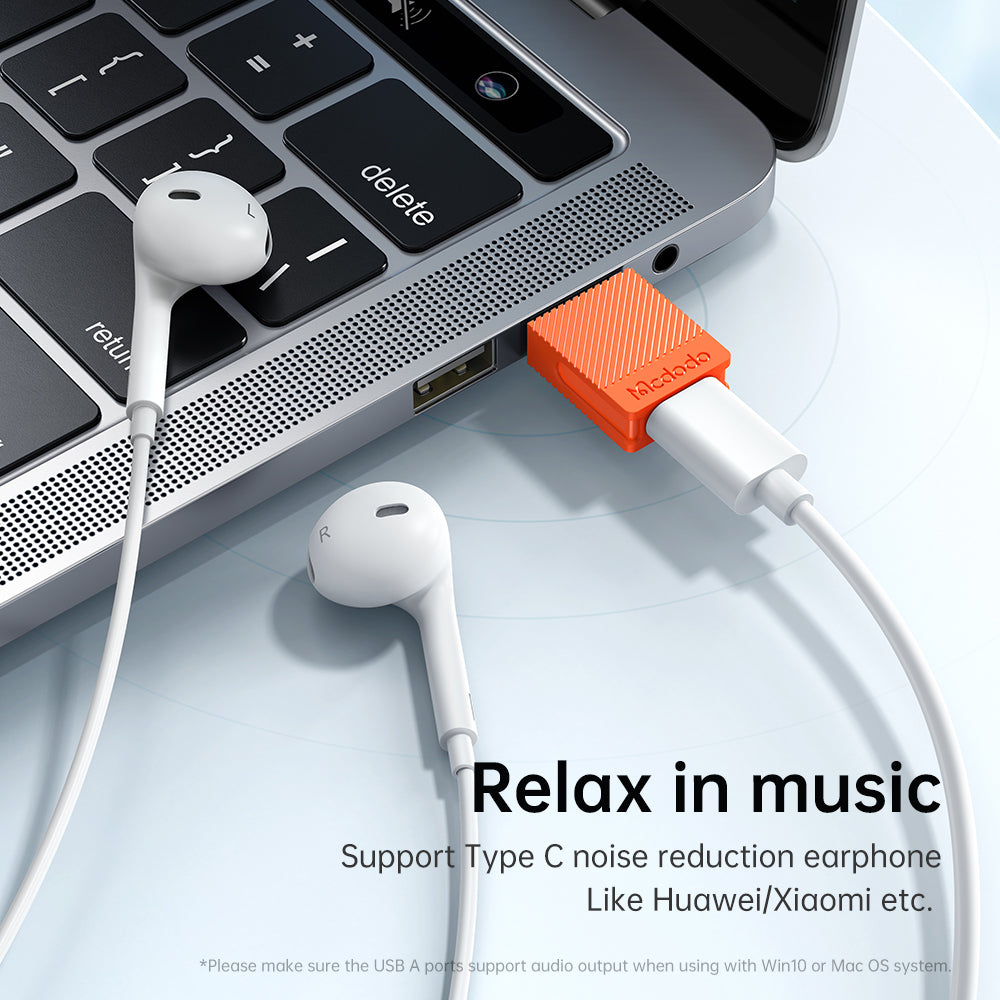 Adaptor Date si Incarcare USB-C - USB-A McDodo OT-6550, Portocaliu