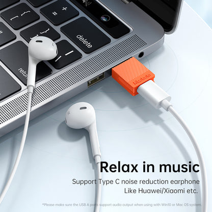 Adaptor Date si Incarcare USB-C - USB-A McDodo OT-6550, Portocaliu