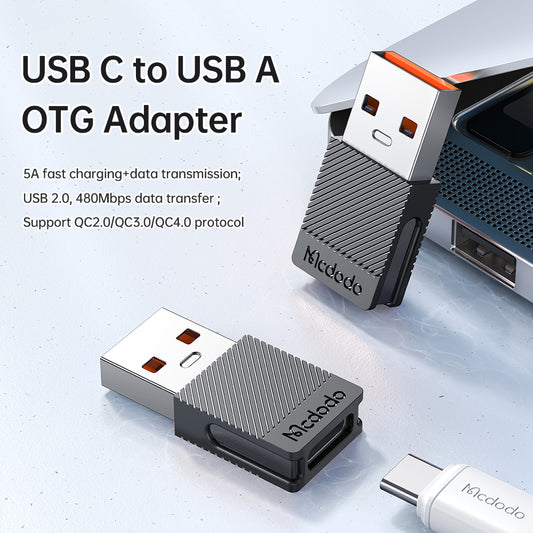 Adaptor Date si Incarcare USB-C - USB-A McDodo OT-6970, Negru