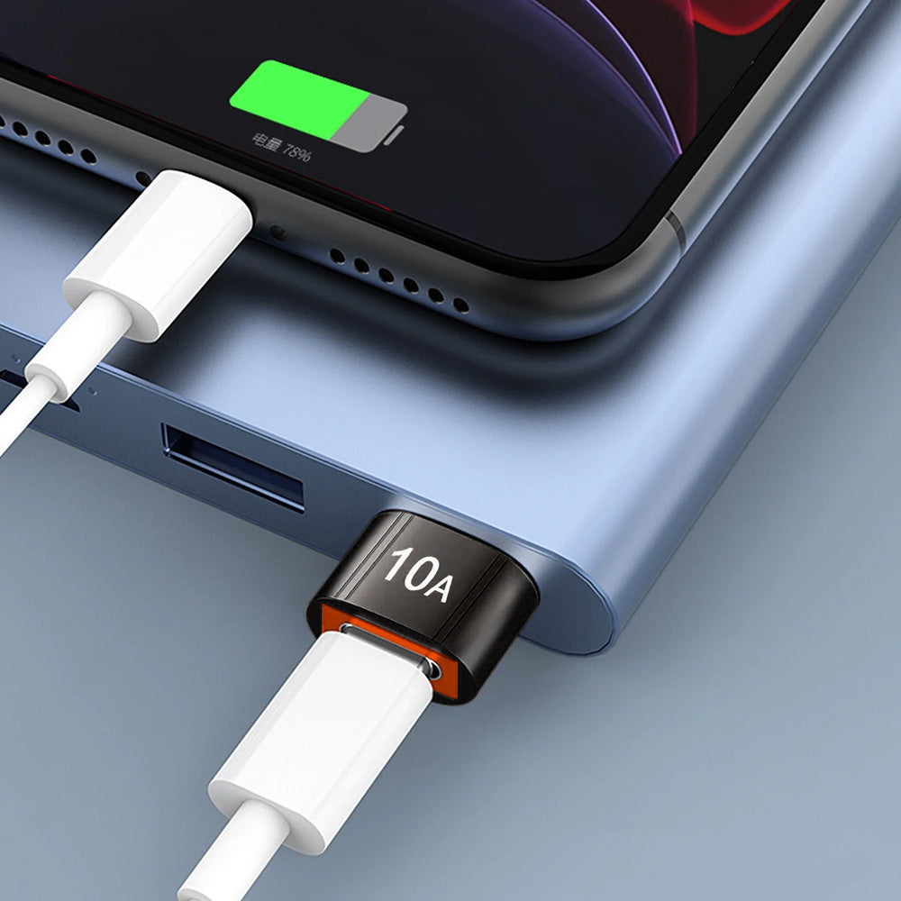 Adaptor Date si Incarcare USB-C - USB-A Techsuit A7 HyperPort, Negru Portocaliu