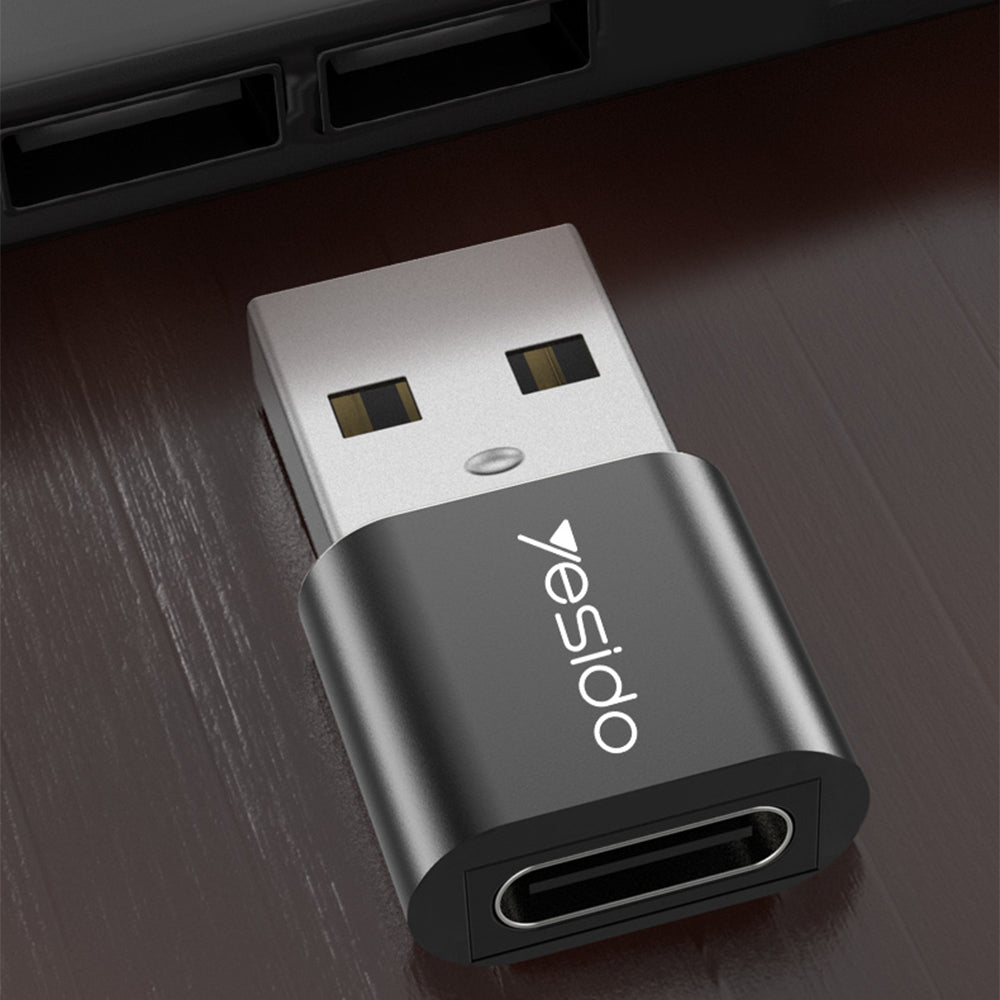 Adaptor Date si Incarcare USB-C - USB-A Yesido GS09, Negru