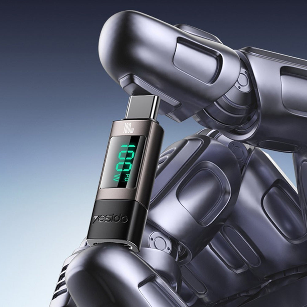 Adaptor Date si Incarcare USB-C - USB-C Yesido GS24 Display, Gri