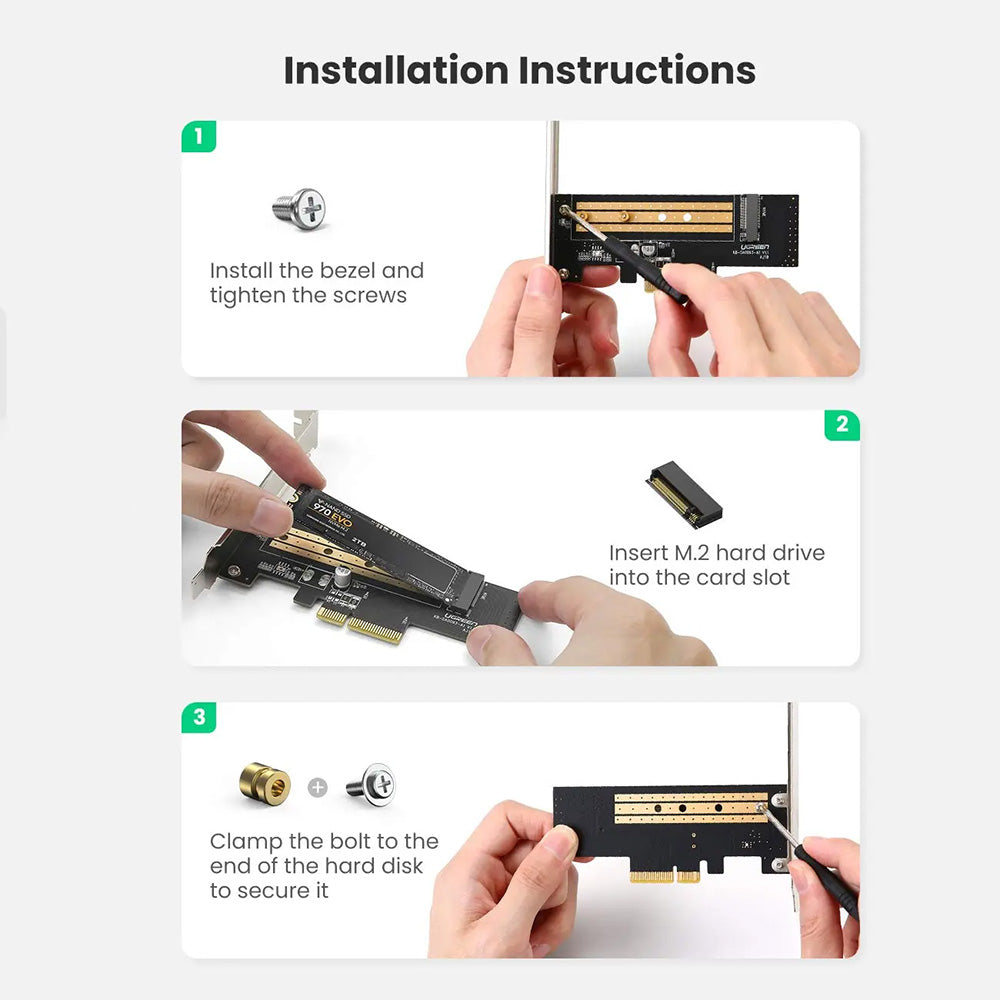 Adaptor Interfata SSD UGREEN CM302 (70503), NVMe M.2 - PCIe 3.0 X4