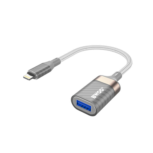 Adaptor OTG Lightning - USB-A BWOO BZ70, Gri