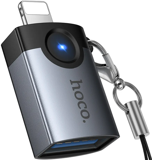 Adaptor OTG Lightning - USB-A HOCO UA46, Gri
