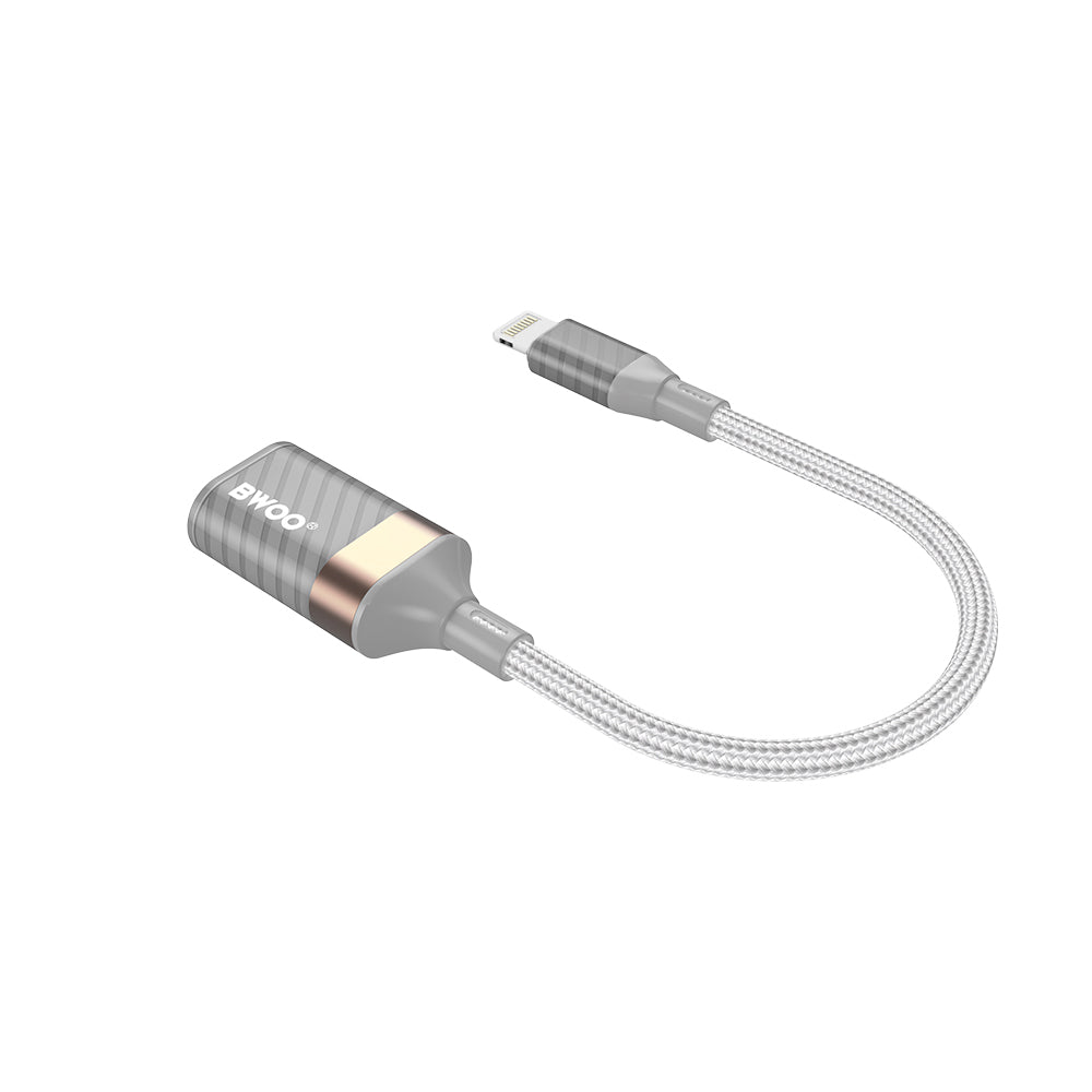 Adaptor OTG Lightning - USB-A BWOO BZ70, Gri