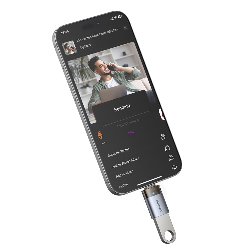 Adaptor OTG Lightning - USB-A McDodo OT-7390, Negru