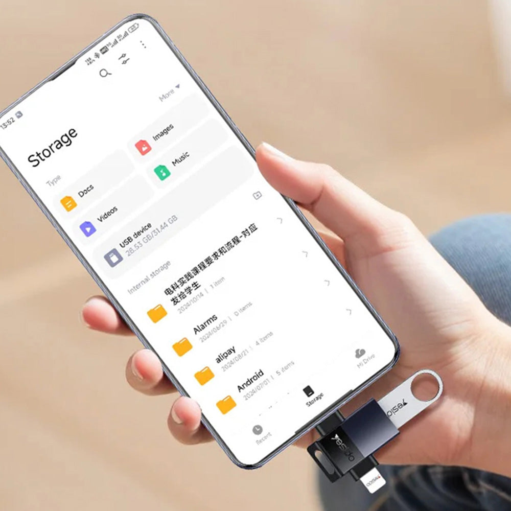 Adaptor OTG Lightning / USB-C - USB-A Yesido GS35, Gri