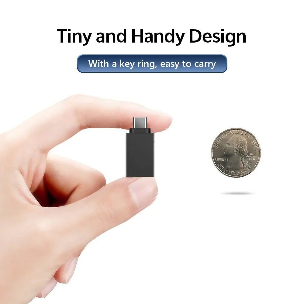 Adaptor OTG microUSB / USB-C - USB-A Techsuit A13 DuoVoltX, Gri, Set 2 bucati