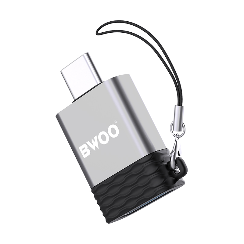 Adaptor OTG USB-A - USB-C BWOO BZ-35, Gri