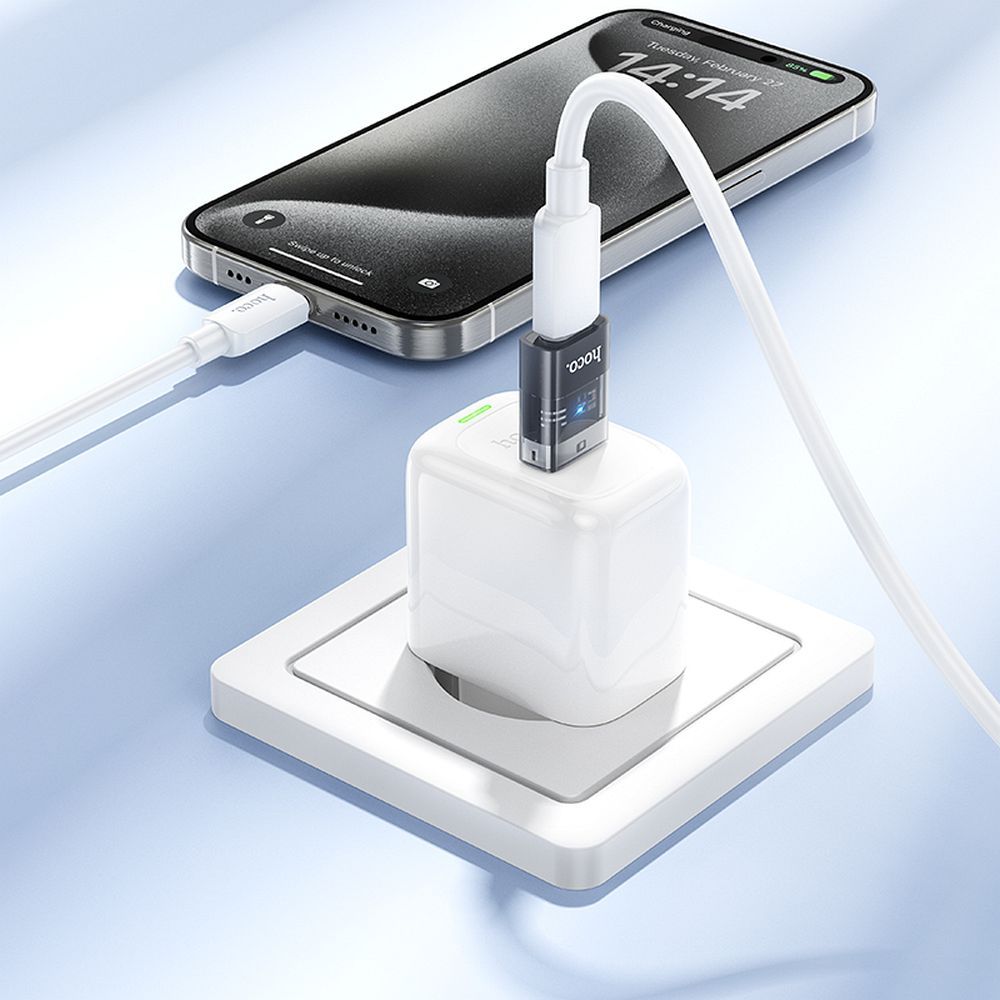 Adaptor Date si Incarcare USB-C - USB-A HOCO UA36C, Negru