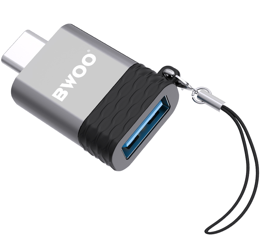 Adaptor OTG USB-A - USB-C BWOO BZ-35, Gri