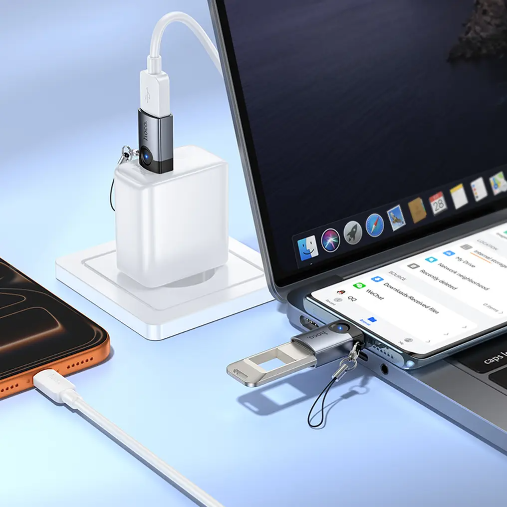 Adaptor OTG USB-C - USB-A HOCO UA46C, Gri