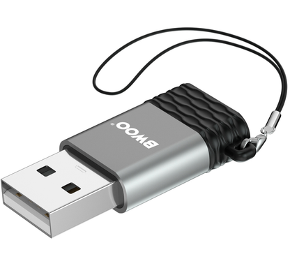 Adaptor Date si Incarcare USB-C - USB-A BWOO BZ-38, Gri