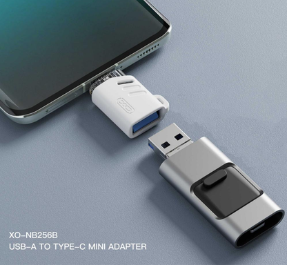 Adaptor OTG USB-C - USB-A XO Design NB256B, Alb