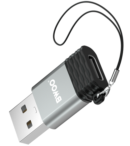 Adaptor Date si Incarcare USB-C - USB-A BWOO BZ-38, Gri