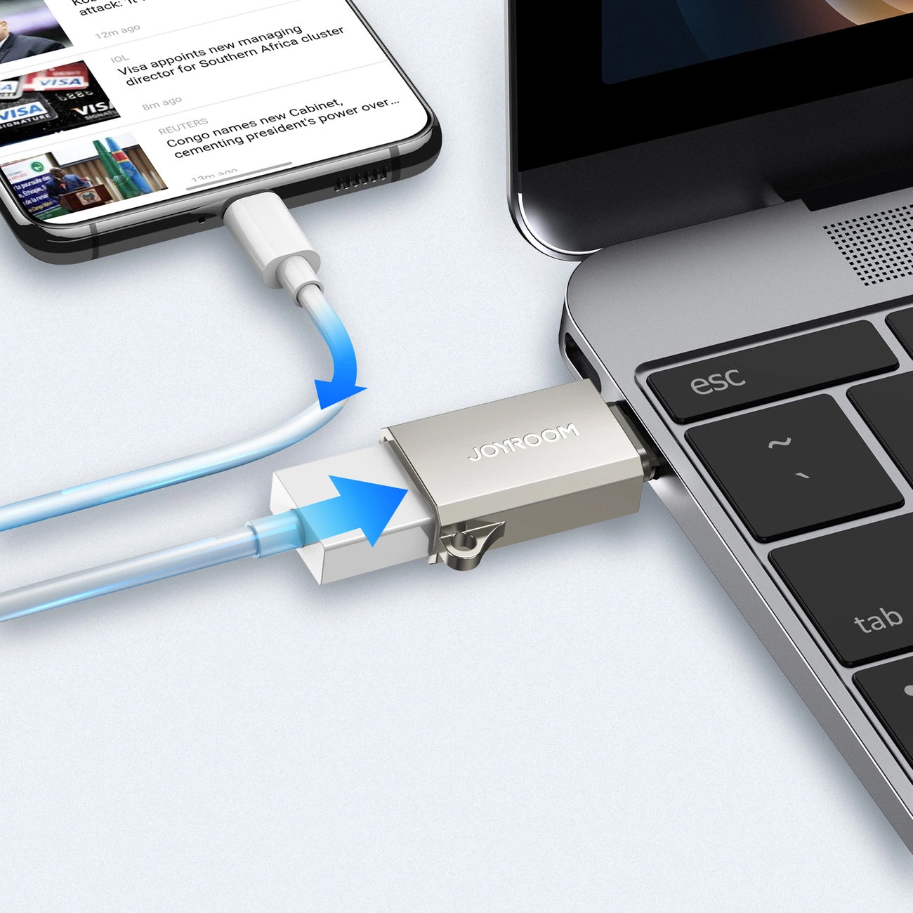 Adaptor OTG USB-C - USB-A Joyroom S-H151, Argintiu