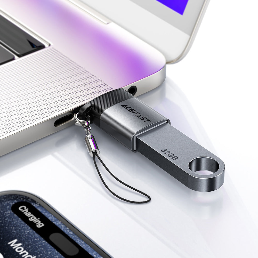 Adaptor OTG USB-C - USB-A Acefast J7, Gri