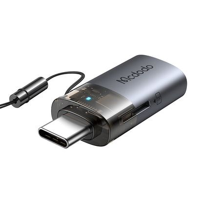 Cititor Card USB-C McDodo OT-7600, USB-A (OTG) - microSD, Negru