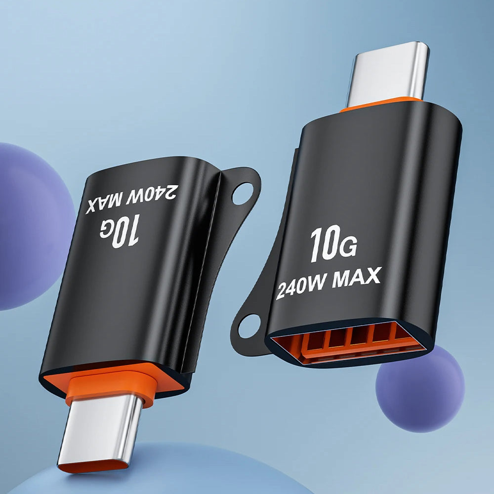 Adaptor OTG USB-C - USB-A Techsuit A1 HyperPort, Negru Portocaliu