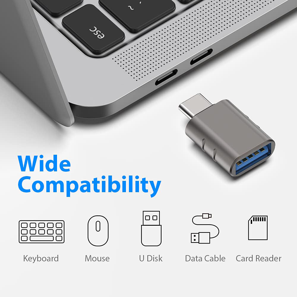 Adaptor OTG USB-C - USB-A Techsuit A10 SlateVolt, Gri