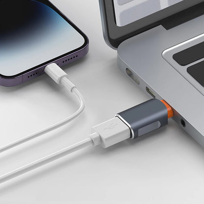 Adaptor OTG USB-C - USB-A Techsuit A9 SlateVolt, Gri Portocaliu