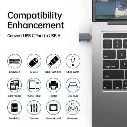 Adaptor OTG USB-C - USB-A Techsuit A9 SlateVolt, Gri Portocaliu