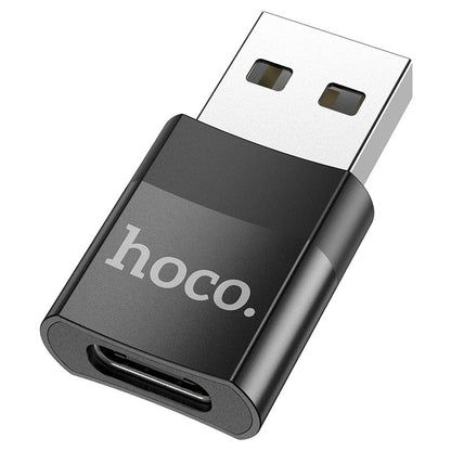 Adapter do ładowania i transmisji danych USB-C - USB-A HOCO UA17, czarny