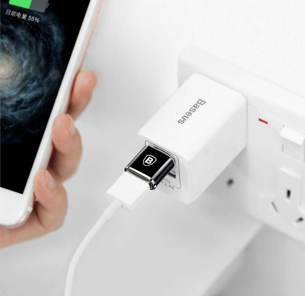 Adapter USB-C na USB-A Baseus OTG, czarny CATOTG-01