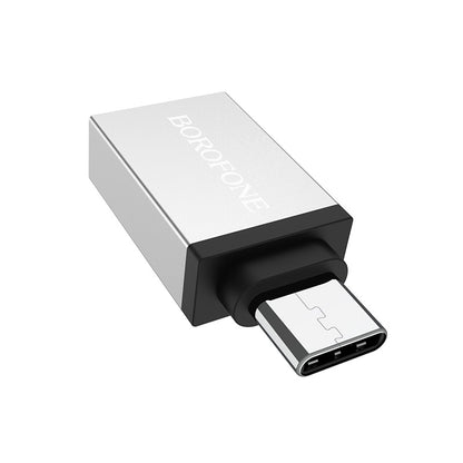 Adaptor OTG USB-A - USB-C Borofone BV3, Argintiu