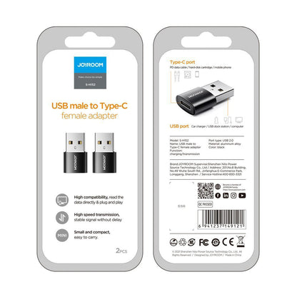 Adaptor Date si Incarcare USB-C - USB-A Joyroom S-H152, Set 2 bucati, Negru