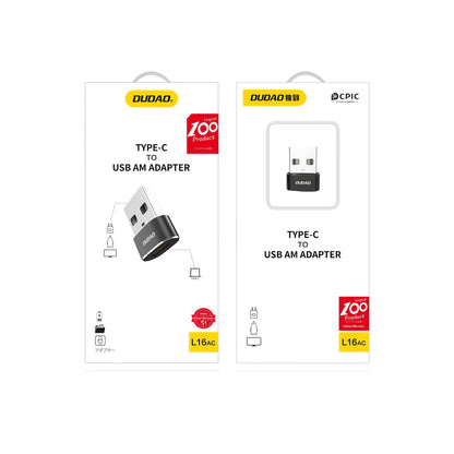 Adaptor Date si Incarcare USB-C - USB-A Dudao L16AC, Negru