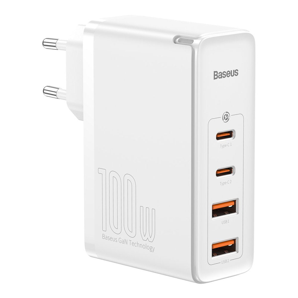 Ładowarka sieciowa Baseus GaN2 Pro, 100W, 3A, 2 x USB-A - 2 x USB-C, biała CCGAN2P-L02