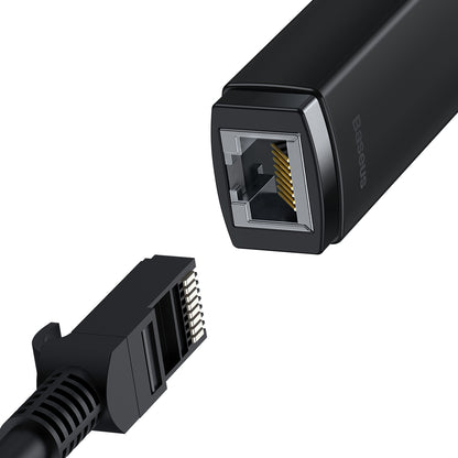 Adaptor Retea Baseus Lite, USB-C - RJ45, Negru WKQX000301