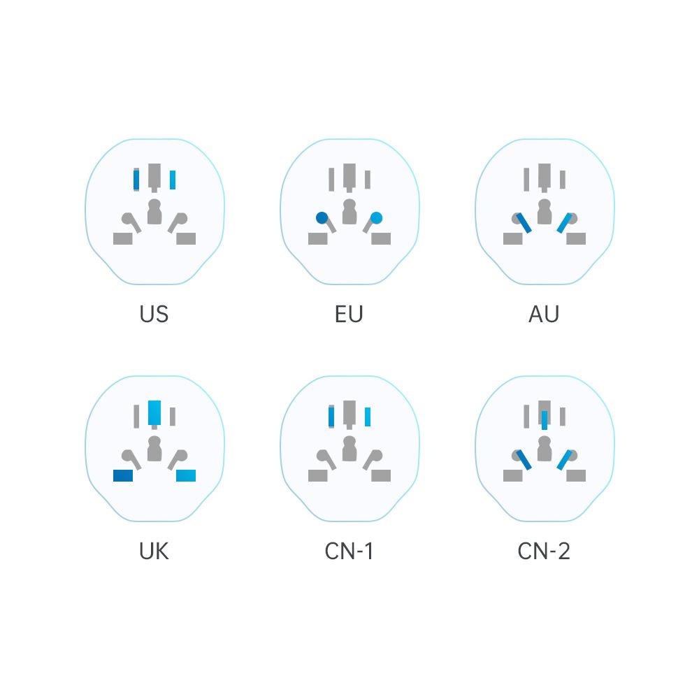 Adapter sieciowy Tech-Protect US / UK / AU / FI / CN - Europa, biały 