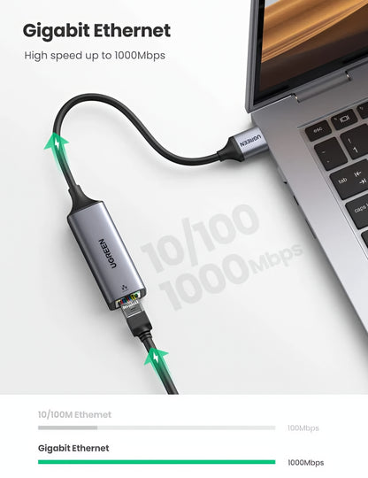 Placa Retea UGREEN CM209, RJ45, USB, Gri