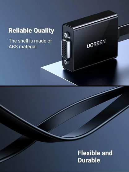 Adaptor Video UGREEN CM611 (90813), HDMI - VGA, 1080P, Negru