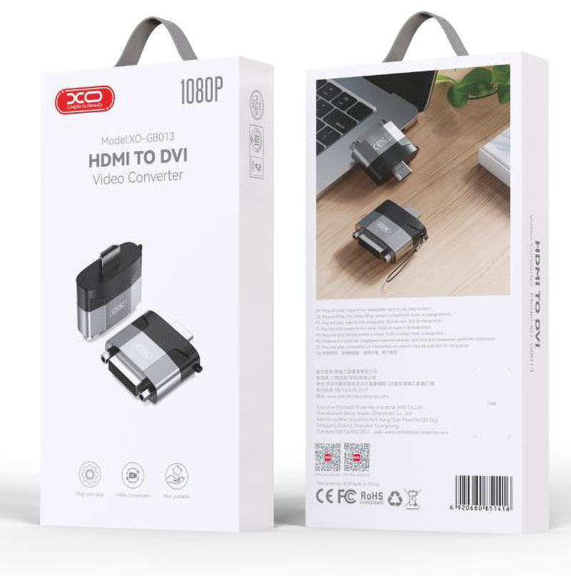 Adaptor Video XO Design GB013, HDMI - DVI, Gri