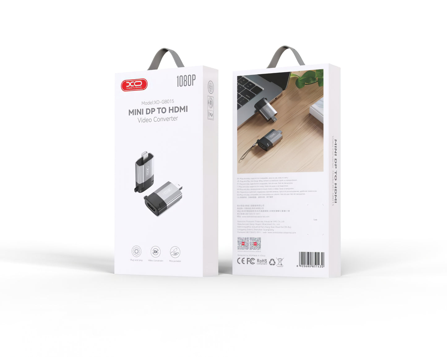 Adaptor Video XO Design GB015, miniDisplayPort - HDMI, Gri