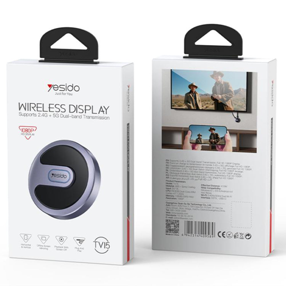 Adaptor Wireless Multimedia Yesido TV15, Gri