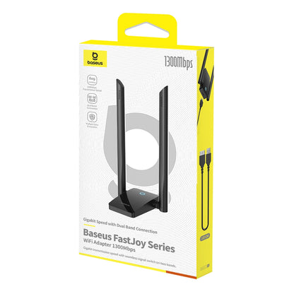 Adapter bezprzewodowy Baseus FastJoy, dwuzakresowy, Wi-Fi 6, 1300 Mb/s, czarny B01317600111-05 