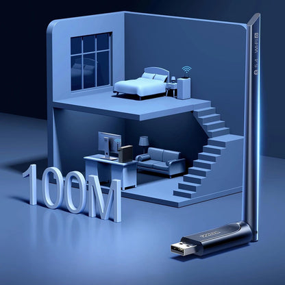 Adaptor Wireless UGREEN AX900 (75109), Dual Band, Wi-Fi 6, 600Mbps, Negru