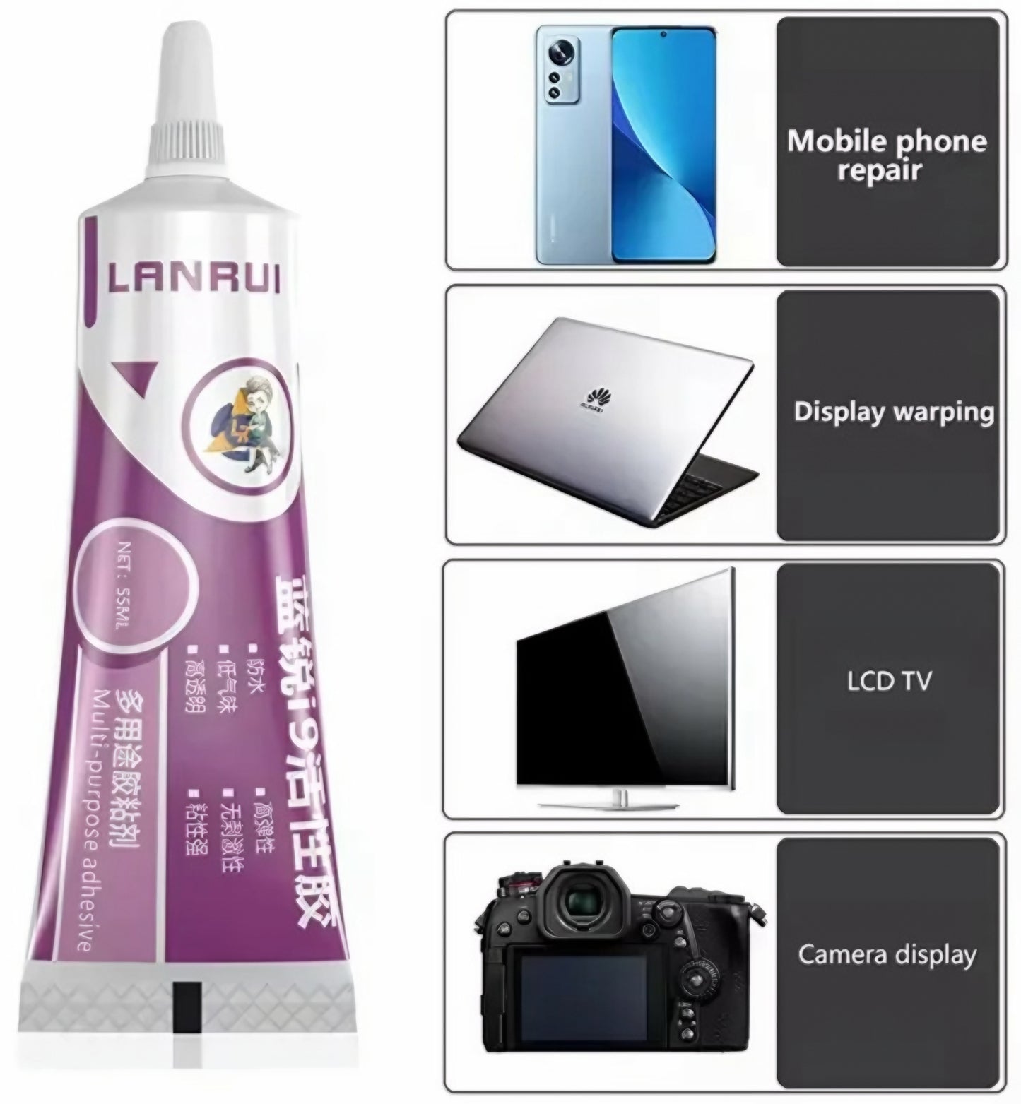 Adeziv Lichid Lanrui I9, 55ml, Transparent