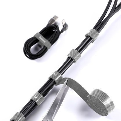 Organizator Cabluri Baseus Circle, Velcro, 3m, Gri ACMGT-F0G