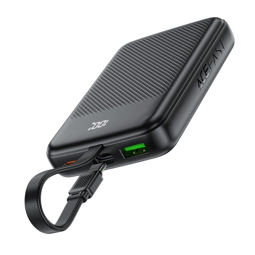 Baterie Externa Acefast M13, 10000mAh, 22.5W, QC + PD, 1 x USB-A - 2 x USB-C, Neagra