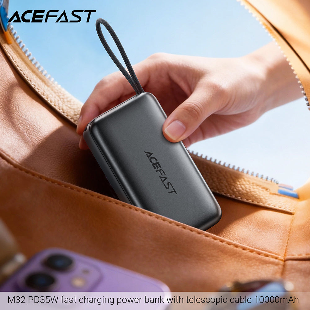 Baterie Externa Acefast M32, 10000mAh, 35W, PD , 2 x USB-C, Gri