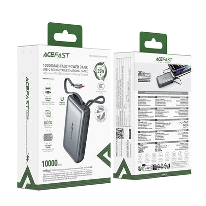 Baterie Externa Acefast M32, 10000mAh, 35W, PD , 2 x USB-C, Gri