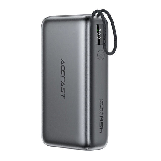 Baterie Externa Acefast M34, 20000mAh, 45W, QC + PD , 1 x  USB-A - 2 x USB-C, Gri